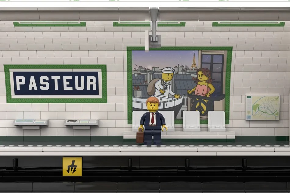 Métro Pasteur de la ligne 6 en lego